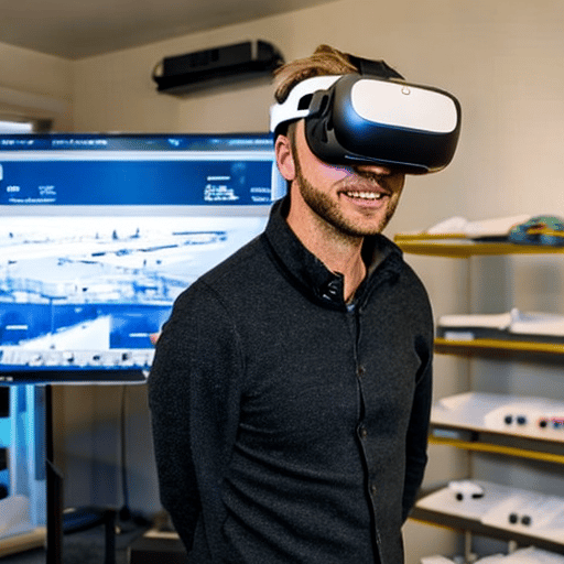 Ein Kunde, der mit Hilfe von Augmented Reality ein virtuelles Modell eines Produkts auf einem mobilen Gerät betrachtet