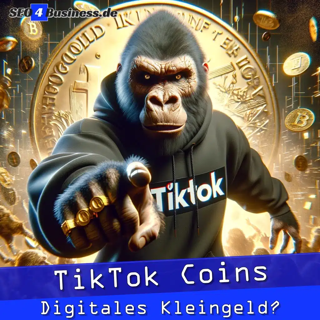 Ein Stapel glänzender, goldener Münzen mit TikTok-Logo darauf