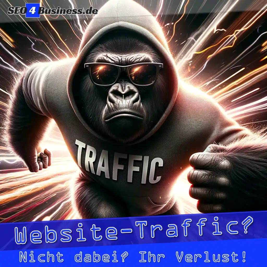 Dynamischer Gorilla mit 'Traffic'-Hoodie