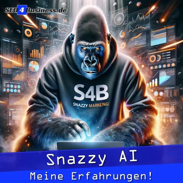 Gorilla mit [S4B] Hoodie nutzt Snazzy AI