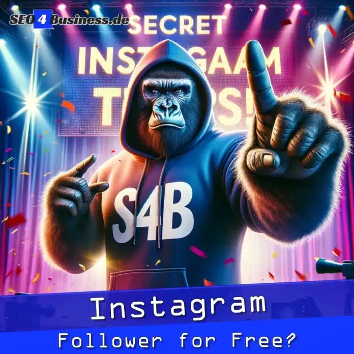 Gorilla als Redner auf Bühne gibt Instagram Tipps