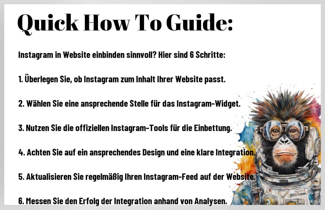 Verpassen Sie nicht die Gelegenheit, Ihre Website auf das nächste Level zu heben! Instagram in Ihre Seite zu integrieren, bedeutet nicht nur, attraktiven Content zu bieten – es könnte genau das sein, was Ihren Mitbewerbern den entscheidenden Vorteil verschafft. Sorgen Sie dafür, dass Ihre Nutzer begeistert bleiben und Ihre Seite nicht so schnell wieder verlassen. Nutzen Sie die Macht von Instagram, bevor es Ihre Konkurrenz tut!