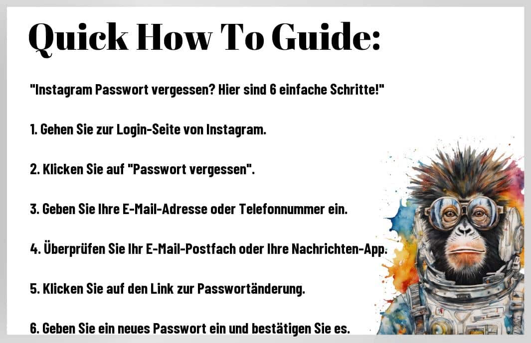 Instagram-Passwort vergessen und kurz vor dem Verzweifeln? Stoppen Sie alles! Ich habe die ultimative Lösung, die Sie im Handumdrehen zurück ins Konto bringt. Stellen Sie sich vor, in nur wenigen Minuten wieder voll dabei zu sein, ohne jeglichen Stress. Meine unschlagbaren Tipps und Tricks machen das möglich! Entdecken Sie, wie einfach es wirklich ist und sagen Sie dem Passwortchaos Lebewohl. Das sollten Sie nicht verpassen!