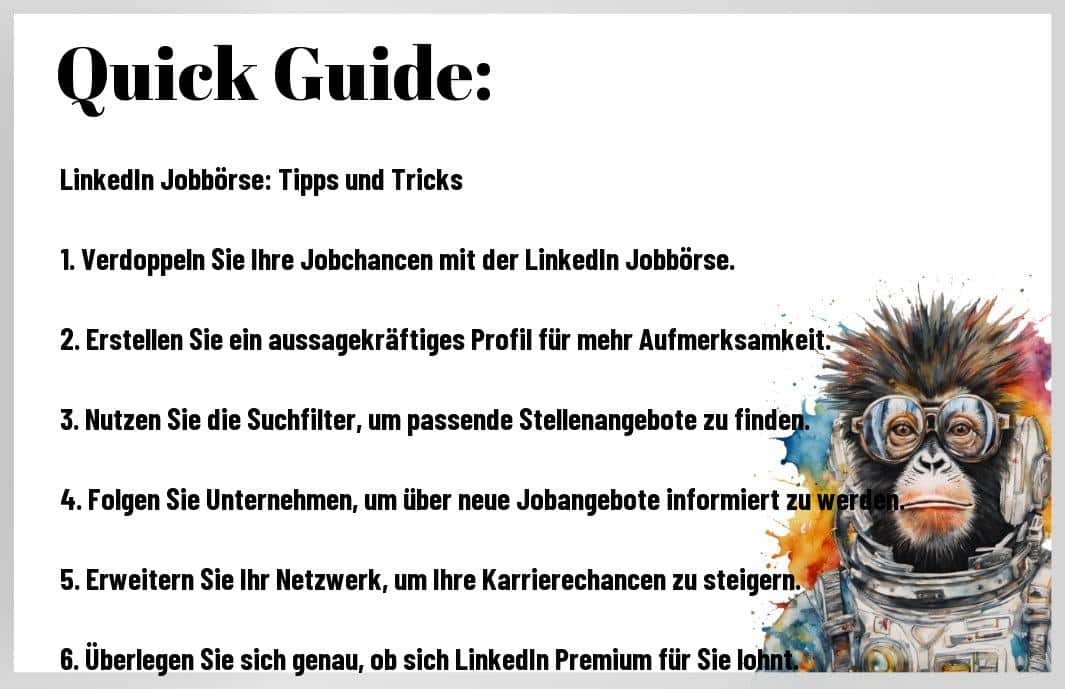 Denken Sie, LinkedIn hätte das Tor zu Ihrem Traumjob geöffnet? Warten Sie, bis Sie meine tiefgreifenden Einsichten zur LinkedIn-Jobbörse hören. Entdecken Sie Tipps und Tricks, um Ihre Suche zu optimieren. Doch Vorsicht: Hinter den glänzenden Versprechen lauern Fallstricke. Wie navigieren Sie durch die Irrungen und Wirrungen? Tauchen Sie ein, während ich die Wahrheit hinter der Fassade beleuchte.