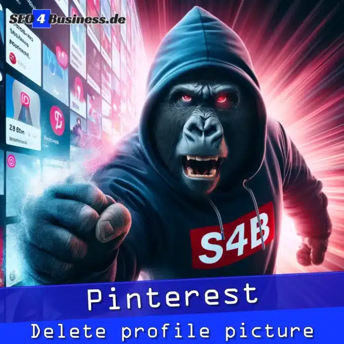 Ein Gorilla im [S4B] Hoodie löscht ein Pinterest-Profilbild