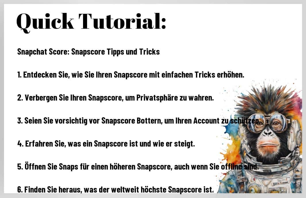 Steigern Sie Ihren Snapchat-Score auf ein nie dagewesenes Level! Diese geheimen Tricks kennen nur die wenigsten. Wollen Sie wissen, wie die Snapchat-Profis ihren Score explodieren lassen? Entdecken Sie die genialen Strategien, die Ihren Score im Handumdrehen in die Höhe schießen lassen. Von smarten Snap-Techniken bis hin zu Freundschafts-Hacks – diese Tipps machen Sie zum absoluten Snapchat-Champion. Verpassen Sie nicht die Chance, Ihre Freunde zu beeindrucken und die Snapchat-Welt zu dominieren!