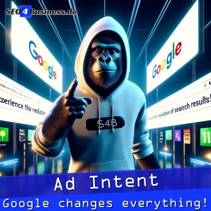 Gorilla mit Hoodie und Google-Suchergebnissen