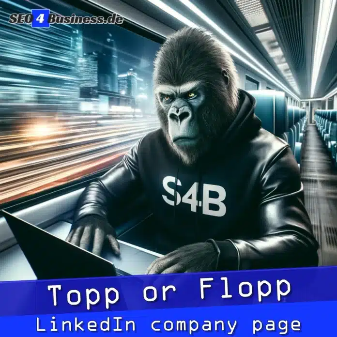 Gorilla erstellt LinkedIn Unternehmensseite am Laptop