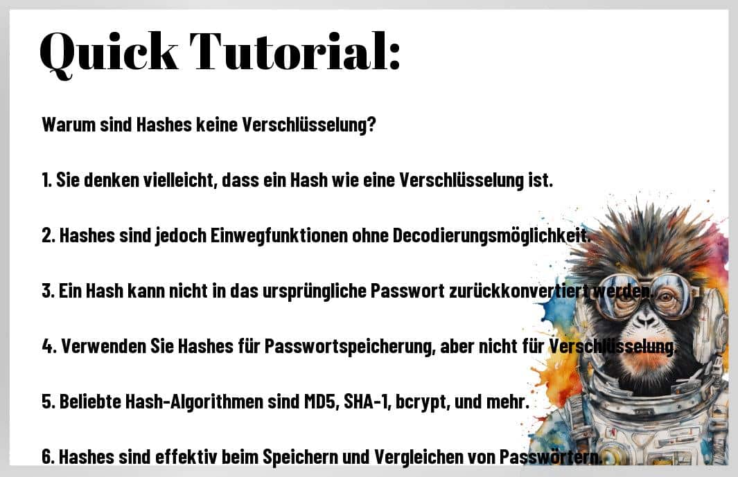 Hashes sind keine Verschlüsselung, und das aus gutem Grund! Als IT-Experte zeige ich Ihnen, wie Hashes wirklich funktionieren und warum sie nicht mit Verschlüsselung verwechselt werden dürfen. Erfahren Sie, wie Hashes Ihre Daten in einzigartige Codes verwandeln, die nicht zurückverfolgt werden können, und warum diese Einwegfunktion so wichtig für Ihre Datensicherheit ist. Bleiben Sie informiert und schützen Sie Ihre sensiblen Informationen!