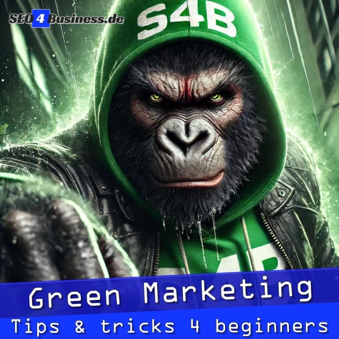 Begeisterter Gorilla im S4B-Hoodie für Green Marketing