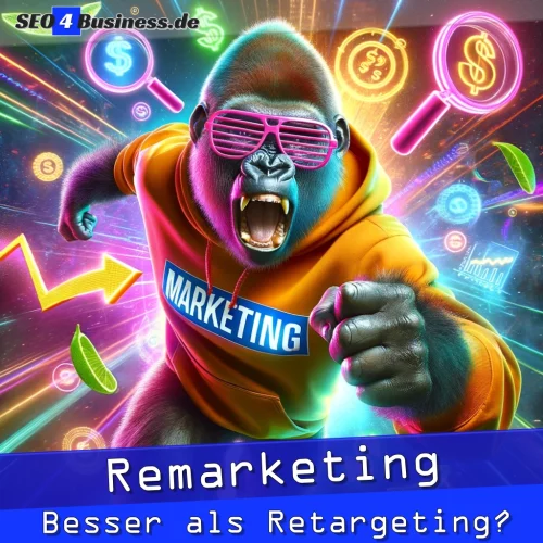 Dynamischer Marketing-Gorilla mit Neonbrille